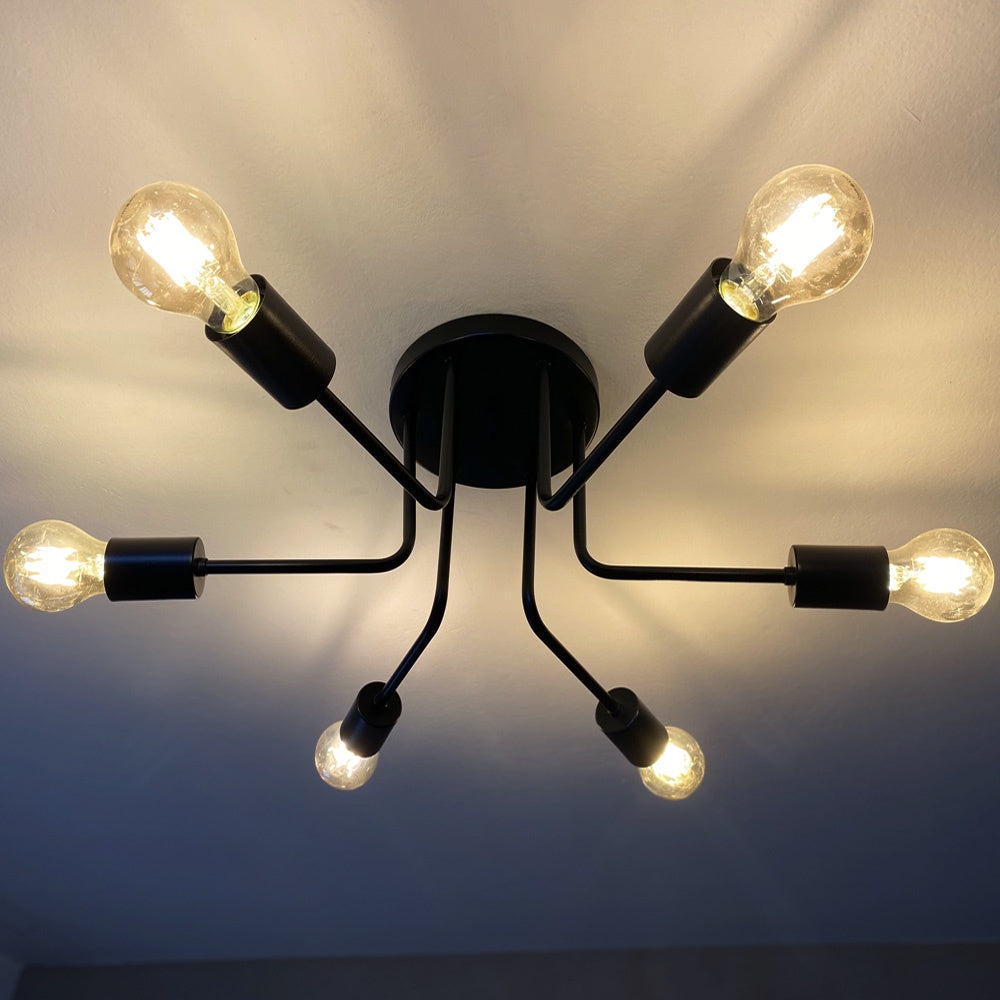 Lustre Sputnik Aranha 6 Braços Luminária Industrial - Vamos às Compras