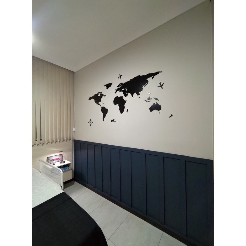 Exclusivo Mapa Mundi Decorativo Em Mdf laminado - Vamos às Compras